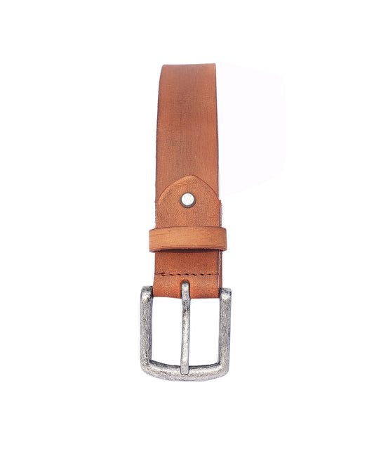 Celtic Premium Light Brown Leather Belt With Silver Buckle - CELTICINDIA