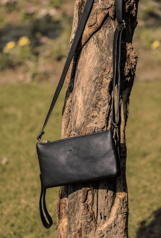 Black Smooth Leather Sling Bag: Timeless Elegance Meets Modern Convenience. - CELTICINDIA